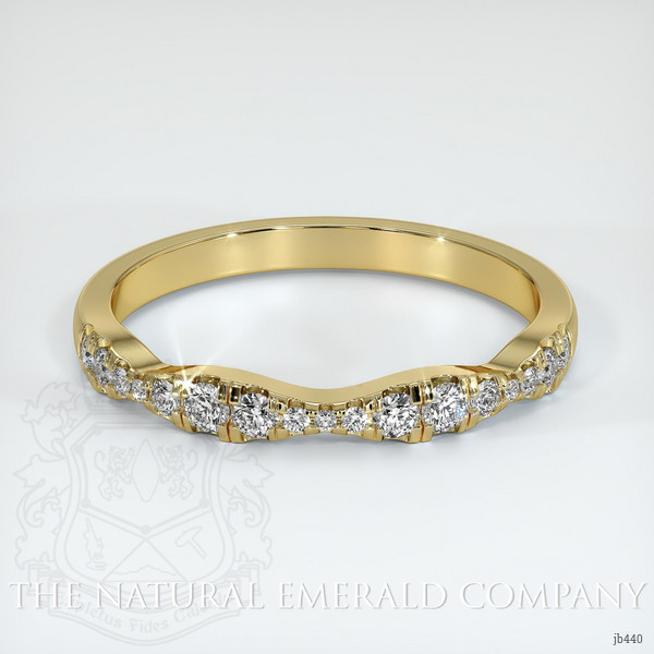 18K Yellow Gold Diamond and Diamond Pave Wedding Band