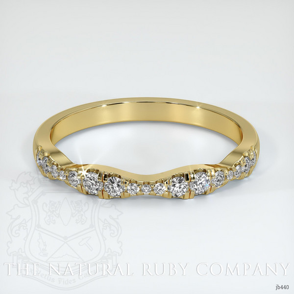 18K Yellow Gold Diamond and Diamond Pave Wedding Band