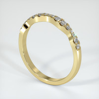 18K Yellow Gold Diamond and Diamond Pave Wedding Band Image