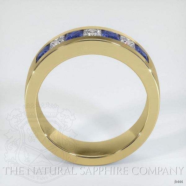 14K Yellow Gold Blue Sapphire and Diamond Men's Wedding Band
