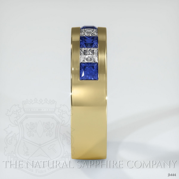 14K Yellow Gold Blue Sapphire and Diamond Men's Wedding Band