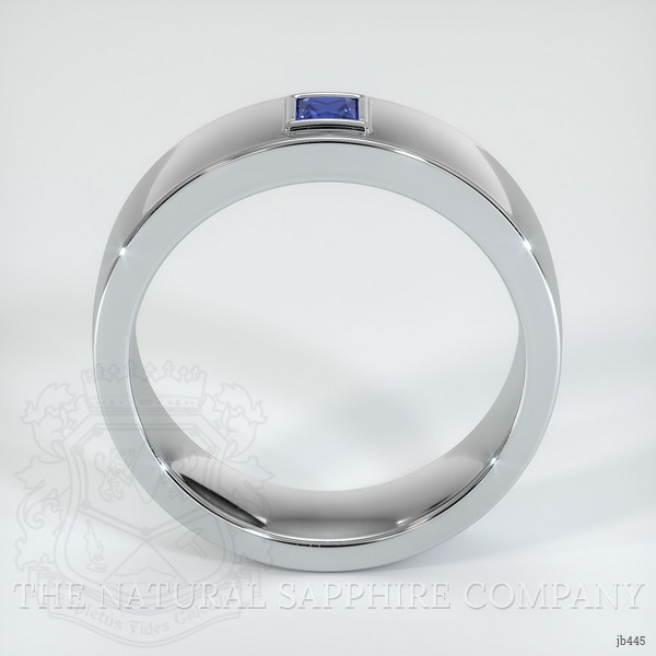 Platinum 950 Blue Sapphire Men's Wedding Band