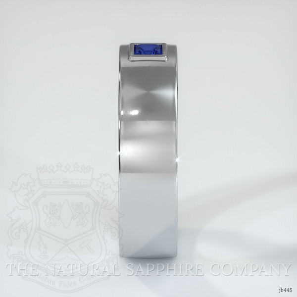 Platinum 950 Blue Sapphire Men's Wedding Band