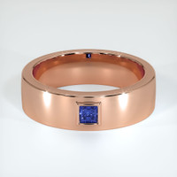 14K Rose Gold Blue Sapphire Men's Wedding Band Video