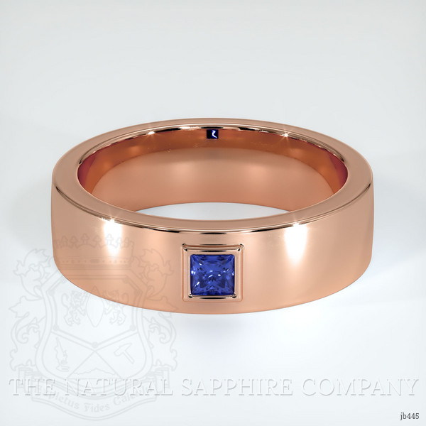14K Rose Gold Blue Sapphire Men's Wedding Band