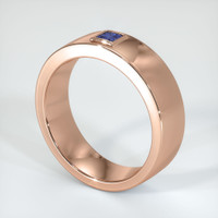 14K Rose Gold Blue Sapphire Men's Wedding Band Image