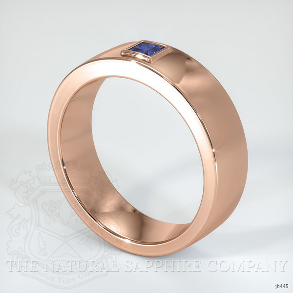 14K Rose Gold Blue Sapphire Men's Wedding Band