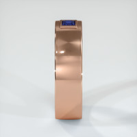 14K Rose Gold Blue Sapphire Men's Wedding Band Image