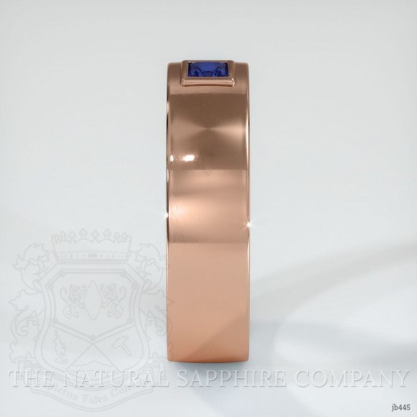 14K Rose Gold Blue Sapphire Men's Wedding Band