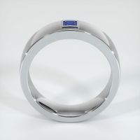 14K White Gold Blue Sapphire Men's Wedding Band Image