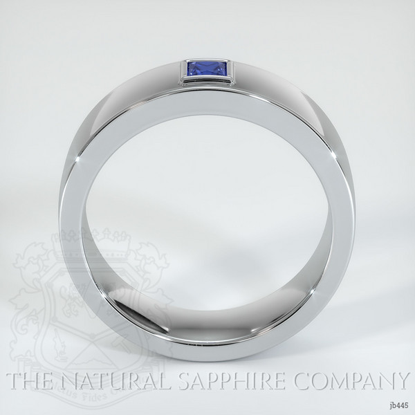 14K White Gold Blue Sapphire Men's Wedding Band