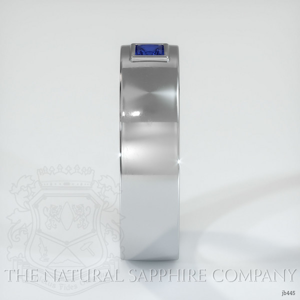 14K White Gold Blue Sapphire Men's Wedding Band