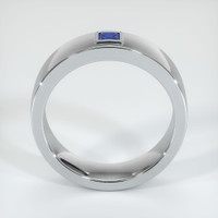 18K White Gold Blue Sapphire Men's Wedding Band Image