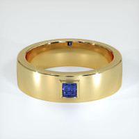 14K Yellow Gold Blue Sapphire Men's Wedding Band Video
