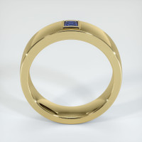 14K Yellow Gold Blue Sapphire Men's Wedding Band Image