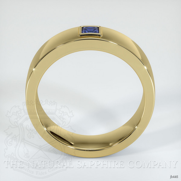 14K Yellow Gold Blue Sapphire Men's Wedding Band