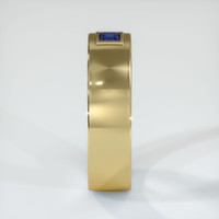 14K Yellow Gold Blue Sapphire Men's Wedding Band Image