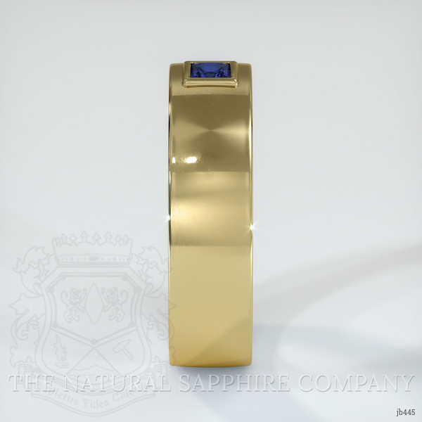 14K Yellow Gold Blue Sapphire Men's Wedding Band