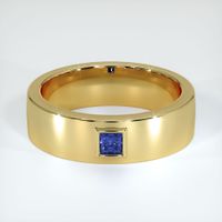 18K Yellow Gold Blue Sapphire Men's Wedding Band Video