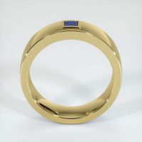18K Yellow Gold Blue Sapphire Men's Wedding Band Image