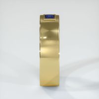 18K Yellow Gold Blue Sapphire Men's Wedding Band Image