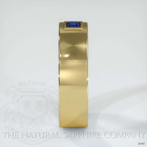 18K Yellow Gold Blue Sapphire Men's Wedding Band