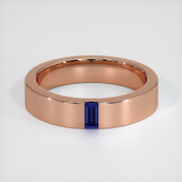 14K Rose Gold Blue Sapphire Men's Wedding Band Video