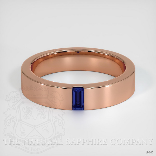 14K Rose Gold Blue Sapphire Men's Wedding Band