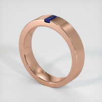 14K Rose Gold Blue Sapphire Men's Wedding Band Image