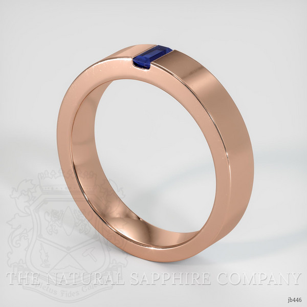 14K Rose Gold Blue Sapphire Men's Wedding Band