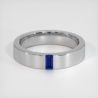 14K White Gold Blue Sapphire Men's Wedding Band Video