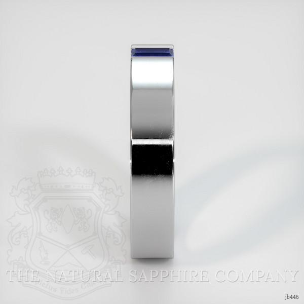 14K White Gold Blue Sapphire Men's Wedding Band