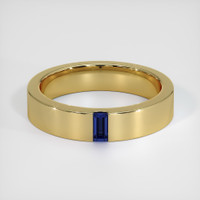 14K Yellow Gold Blue Sapphire Men's Wedding Band Video