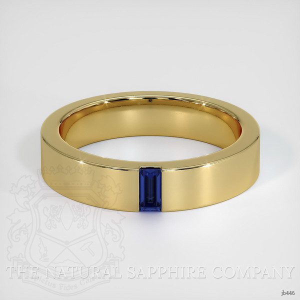 14K Yellow Gold Blue Sapphire Men's Wedding Band