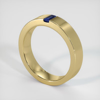 14K Yellow Gold Blue Sapphire Men's Wedding Band Image