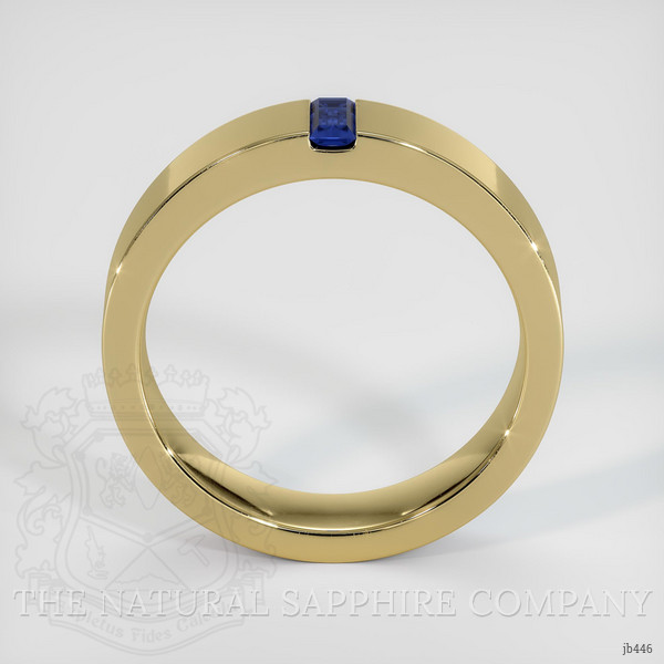 14K Yellow Gold Blue Sapphire Men's Wedding Band