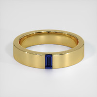 18K Yellow Gold Blue Sapphire Men's Wedding Band Video