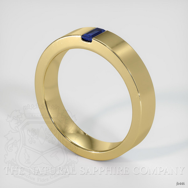 18K Yellow Gold Blue Sapphire Men's Wedding Band