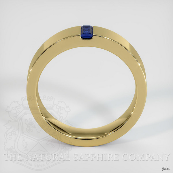18K Yellow Gold Blue Sapphire Men's Wedding Band