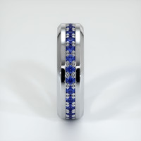Platinum 950 Blue Sapphire Men's Wedding Band Image