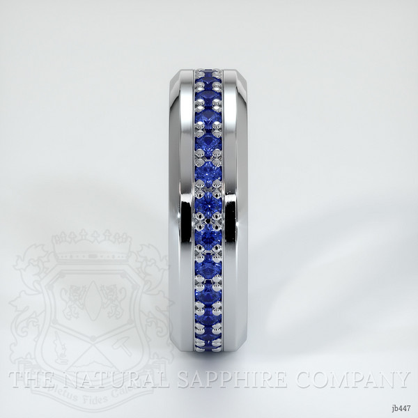 Platinum 950 Blue Sapphire Men's Wedding Band