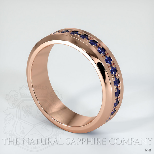 14K Rose Gold Blue Sapphire Men's Wedding Band