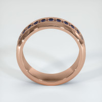 14K Rose Gold Blue Sapphire Men's Wedding Band Image