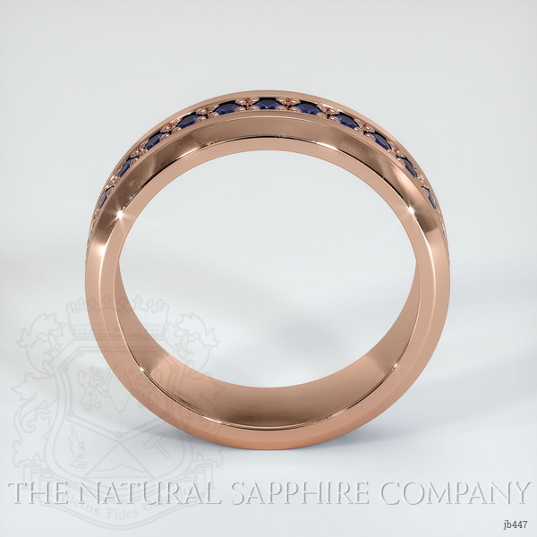 14K Rose Gold Blue Sapphire Men's Wedding Band