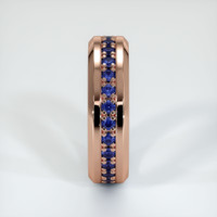 14K Rose Gold Blue Sapphire Men's Wedding Band Image