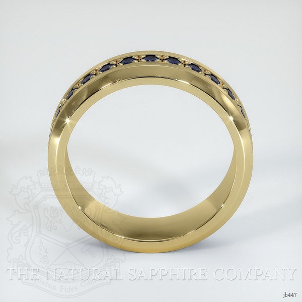 14K Yellow Gold Blue Sapphire Men's Wedding Band
