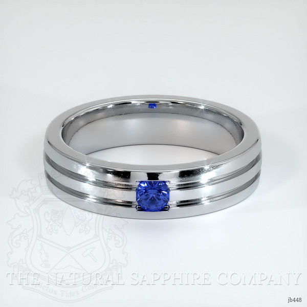 Platinum 950 Blue Sapphire Men's Wedding Band