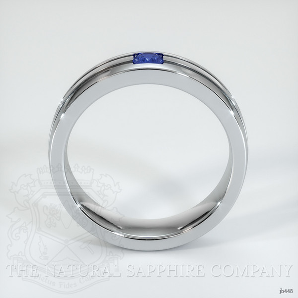 Platinum 950 Blue Sapphire Men's Wedding Band