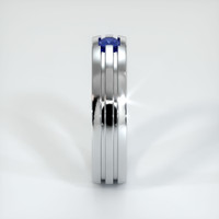 Platinum 950 Blue Sapphire Men's Wedding Band Image