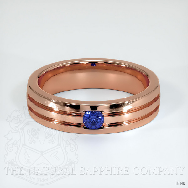 14K Rose Gold Blue Sapphire Men's Wedding Band